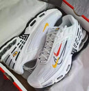 Nike AirMax TN Plus 3 Branco c/ Preto e Laranja