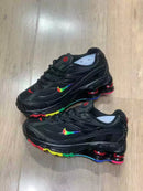 Shox R4 Supreme Preto c Detalhe Colorido