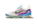 Vapormax Flyknit Branco Gelo com Azul e Roxo