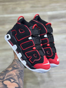 Nike Air More Uptempo Preto c/ Vermelho e Branco