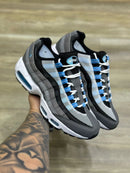 Nike AirMax 95 NOVO Cinza c/ Preto e Azul