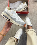 Nike AirMax 90 Premium Branco c/ Cinza e Bege