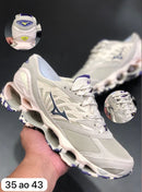 Mizuno Prophecy LS Off White c/ Cinza e Roxo