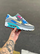 Nike AirMax 90 Cinza c/ Azul e Verde Água