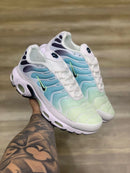 Nike AirMax TN Branco c/ Azul Claro e Verde Limão