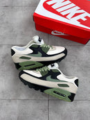 Nike AirMax 90 Bege c/ Verde Militar e Preto