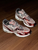 Mizuno Wave Rider Roeblockdown Anobloque Prata c/ Vermelho