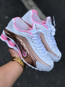 Nike Shox R4 Branco c/ Rosé e Rosa