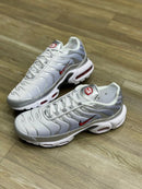 Nike AirMax TN Branco c/ Cinza e Vermelho