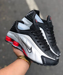 Nike Shox R4 Preto c/ Branco e Vermelho 2