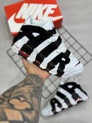 Nike Air More Uptempo Branco c/ Preto e Vermelho