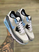 Air Max 90 Branco c Cinza e Azul