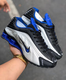 Nike Shox R4 Preto c/ Branco e Azul