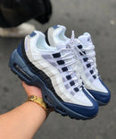 Nike AirMax 95 NOVO Branco c/ Cinza e Azul Marinho