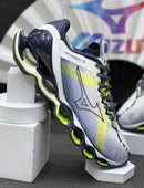 Mizuno Prophecy X Branco c/ Azul Marinho e Verde Limão