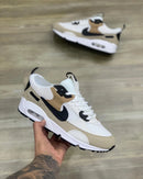 Nike AirMax 90 Branco c/ Bege e Preto