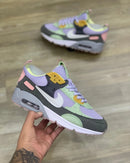 Nike AirMax 90 Lilás c/ Verde e Rosa