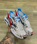 Mizuno Wave Rider 10 Branco c/ Azul Marinho e Vermelho