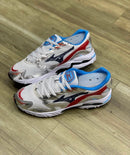 Mizuno Wave Rider 10 Branco c/ Azul Marinho e Vermelho