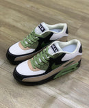 Nike AirMax 90 Branco c/ Verde Oliva e Preto