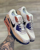 Nike AirMax 90 Creme c/ Azul Marinho e Rosa