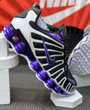 Nike Shox 12 Molas Retrô Branco c/ Preto e Roxo