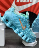 Nike Shox 12 Molas Retrô Azul Claro c/ Dourado