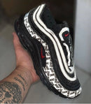Air Max 97 c/ Branco Preto c/ Branco e Vermelho
